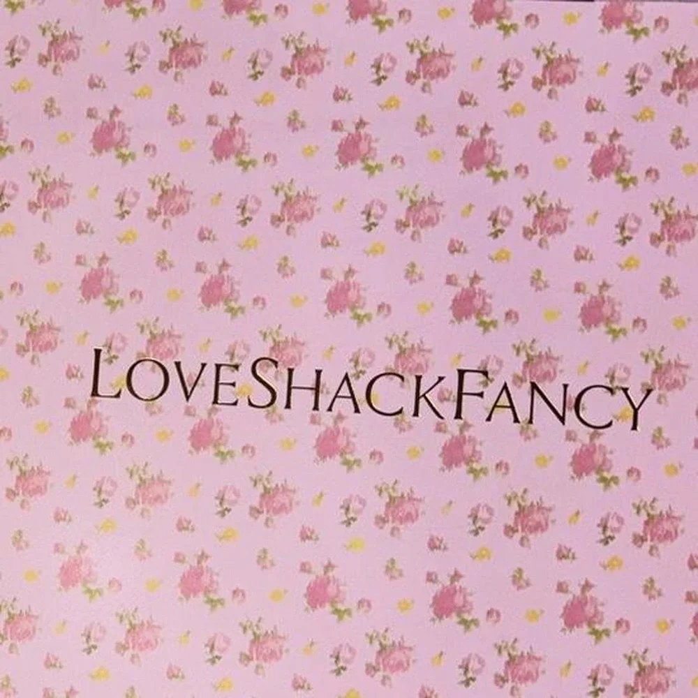 LoveShackFancy Ibiza sunset pink floral shopping gift bag tote bag